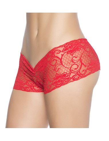 Pantalones cortos rojos con entrepierna abierta - MAL98RED