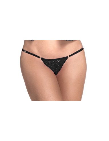 Tanga de encaje negro - MAL107BLK