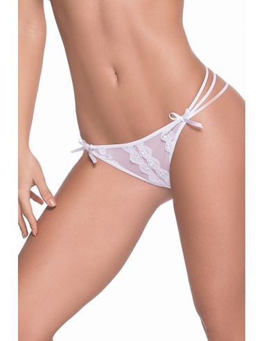 Elegant white triple thong - MAL101WHT