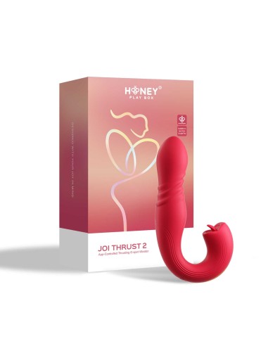 JOI THRUST 2 rood - G-spot vibrator - clitoris likker - in en uit geregeld door toepassing