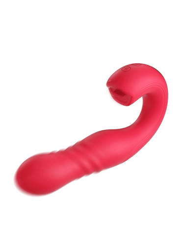 JOI THRUST 2 rood - G-spot vibrator - clitoris likker - in en uit geregeld door toepassing