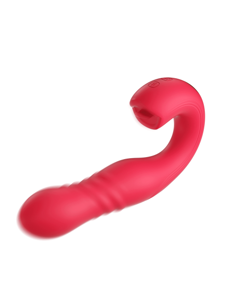 JOI THRUST 2 rood - G-spot vibrator - clitoris likker - in en uit geregeld door toepassing
