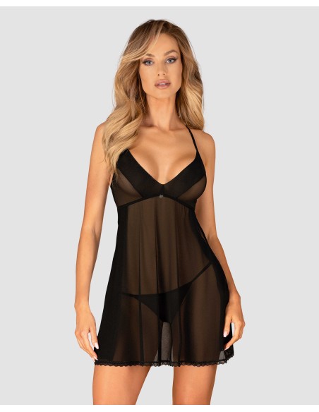 Latinesa babydoll et String - Noire