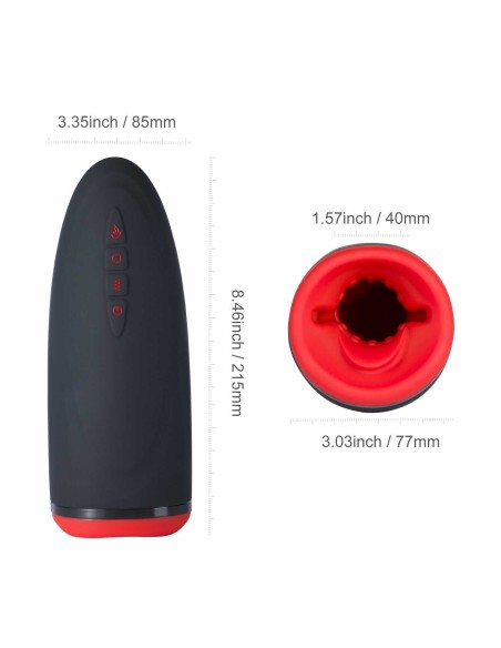 Dayo - Masturbador automático, vibratorio y calefactor - Negro