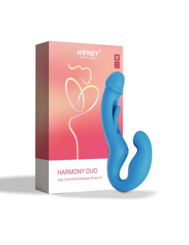 Harmony Duo Strap on vibrating with tapping - Blue