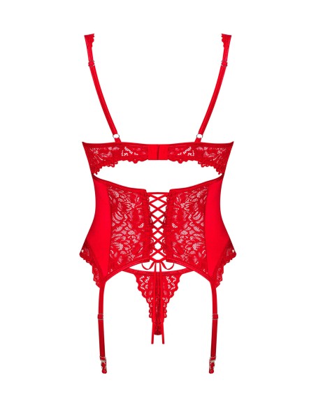 Corsé y tanga Amor Cherris - Rojo