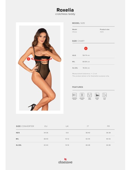 Body abierto Roxelia - Negro