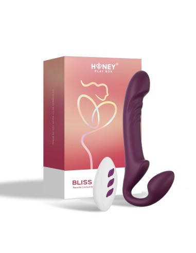 Bliss Strap-on roterende kop met afstandsbediening - Bordeaux