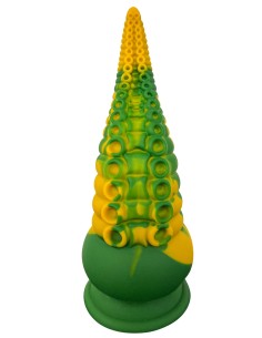 Kraken tentakelzuignapdildo 21 cm groen en geel - WS-NV101A