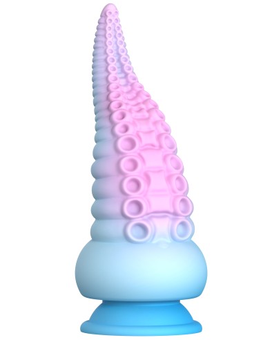 Kraken tentakelzuignapdildo 18 cm roze en blauw - WS-NV033