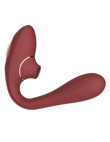 2 en 1 membrana estimulador de clítoris y USB punto G vibrador flexible burdeos DINA - WS-NV017WIN