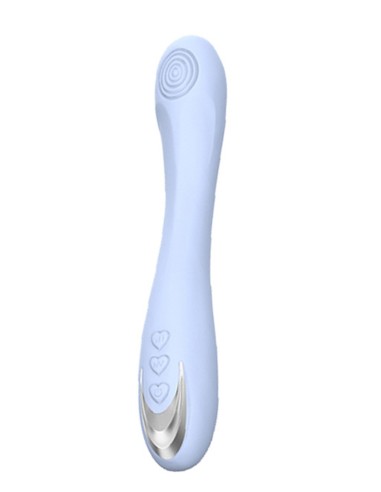 Silicone vibrator 10 vibration modes USB blue - BOZ-053TUR