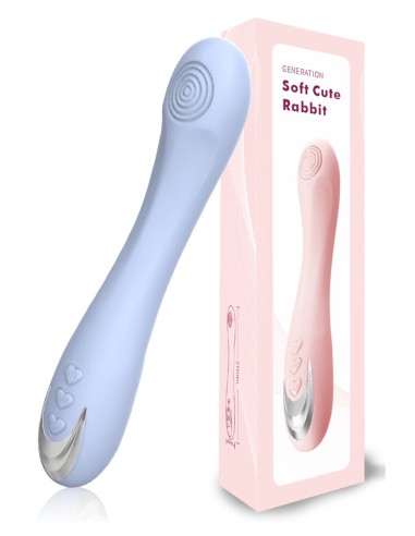 Silicone vibrator 10 vibration modes USB blue - BOZ-053TUR