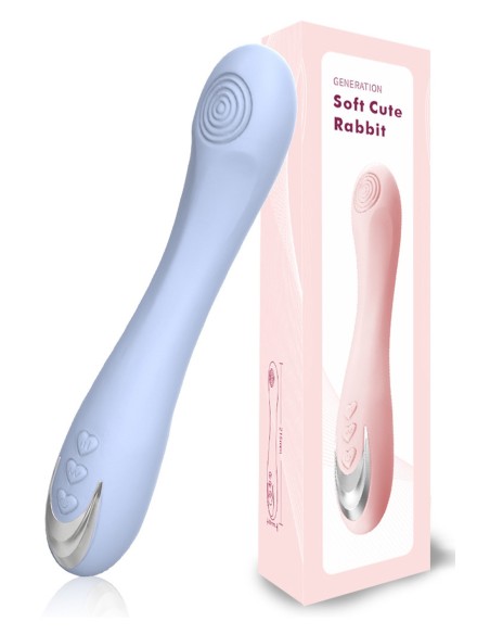 Silicone vibrator 10 vibration modes USB blue - BOZ-053TUR