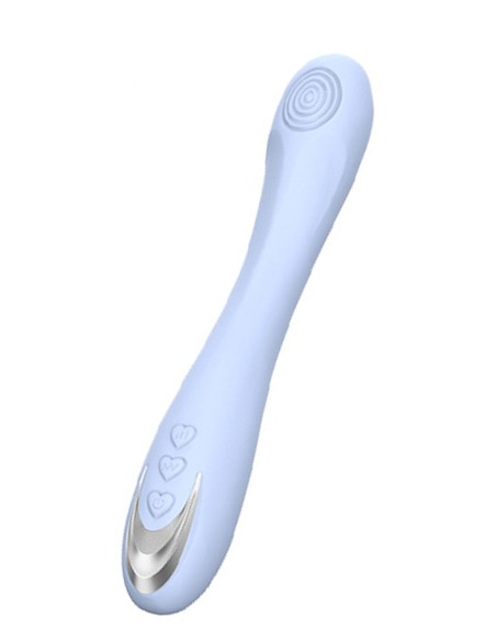 Silicone vibrator 10 vibration modes USB blue - BOZ-053TUR