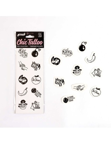 Spicy collection - Temporary tattoos pack of 10