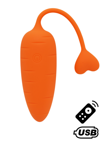 CARROT, Un Œuf vibrant avec télécommande, couleur et forme Carotte en silicone médical - BQ134ORA