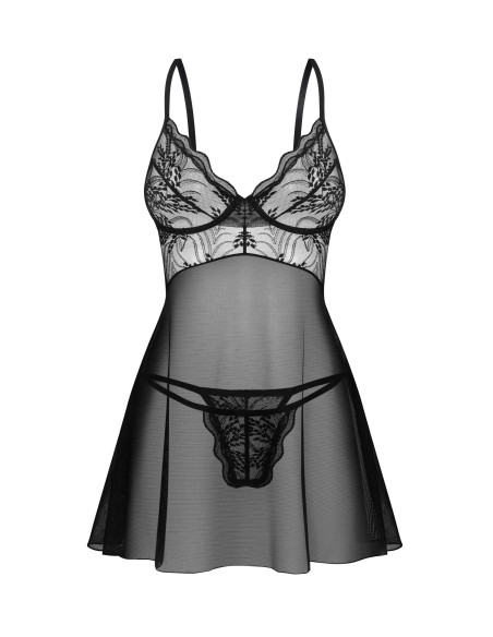 Perisia babydoll en string - Zwart