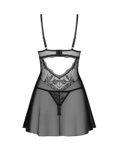 Perisia babydoll en string - Zwart