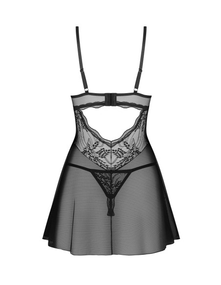 Perisia babydoll en string - Zwart