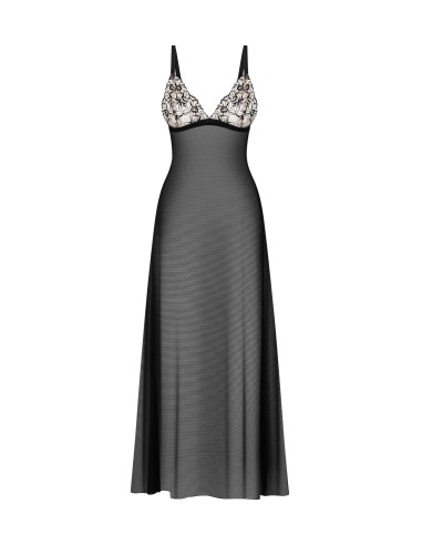 Vila blanes long nightie - Black