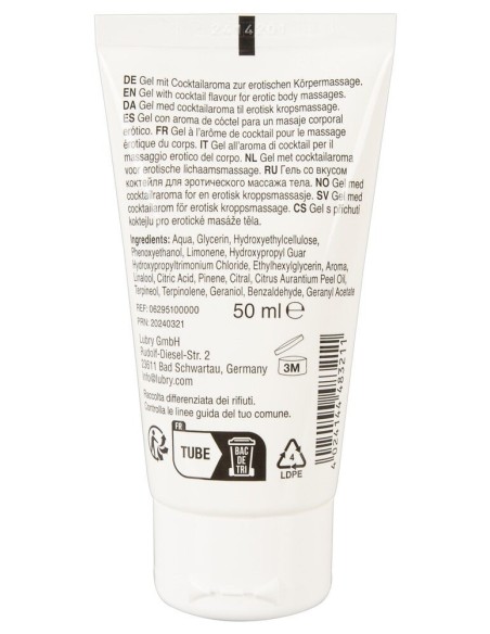 Sex on the beach lubricante y gel de masaje vegano comestible sabor afrutado 50ml - R629510