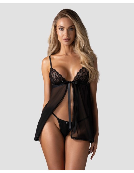 Blomentis babydoll and string - Black