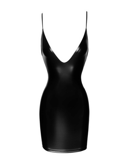 F252 Powerwetlook Mini Dress with Lace-up Back