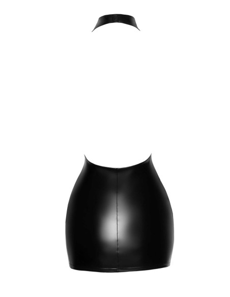 F255 Mini-robe dos nu en Powerwetlook avec encolure enveloppante