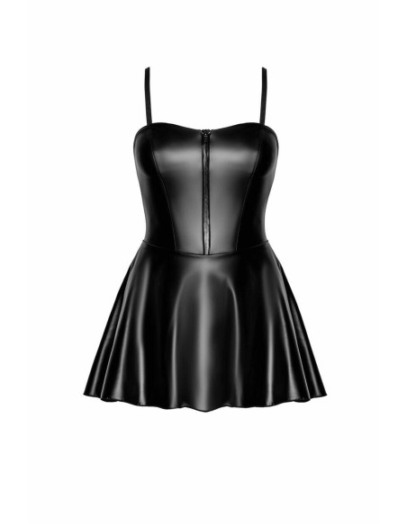F308 Dreamer Mini wetlook corsetjurk met ritssluiting aan de voorkant