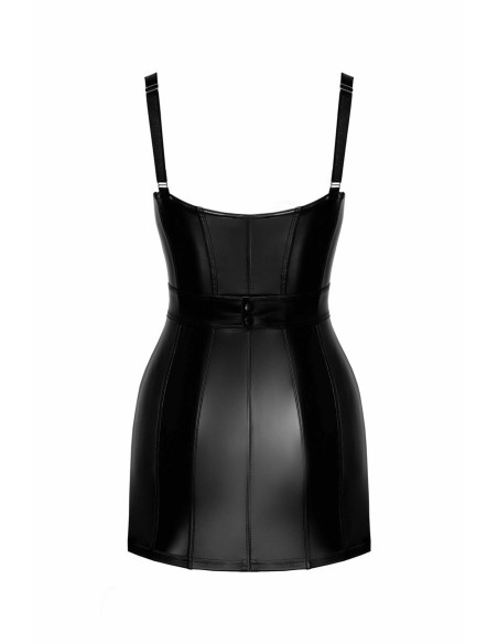 F320 Starlet - Wet Look Mini Dress with Ring Belt