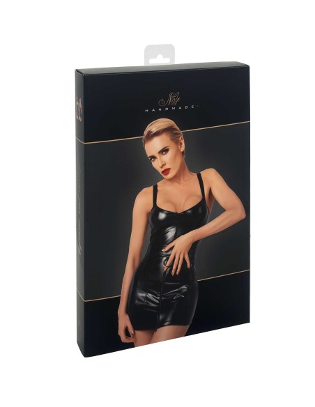 F320 Starlet - Wet Look Mini Dress with Ring Belt