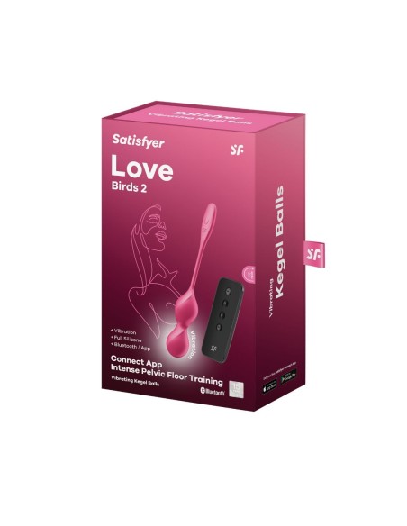Love Birds 2 Bolas Geisha vibratorias fucsia Satisfyer con mando a distancia - CC597866