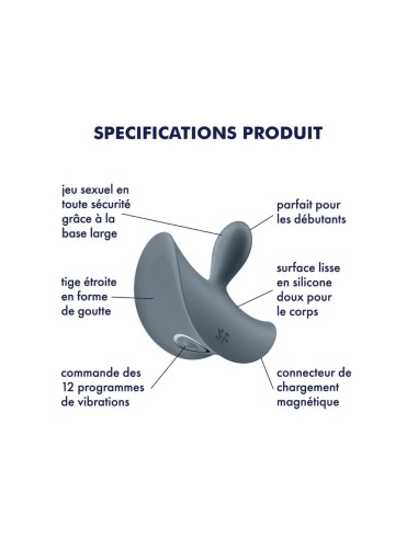 Booty Absolute Beginners 2 Satisfyer Vibrador Anal Unisex Gris - CC597864