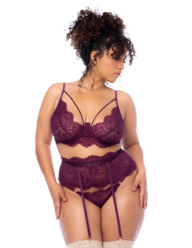 Plus Size Burgundy 3 Piece Set - MAL8866XWINE