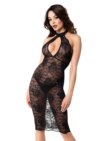 F338 Robe Midi en dentelle Nocturne