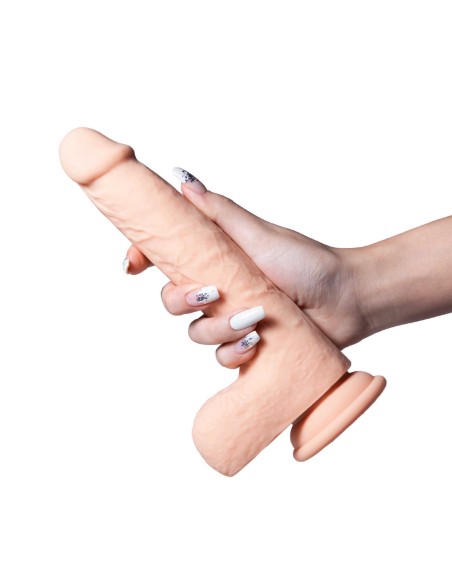 Luis Realistic Vibrating and Back and Forth Dildo with App 21 cms - Flesh