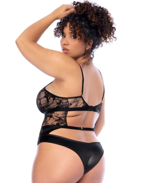 Body negro sin espalda de talla grande - MAL8881XBLK