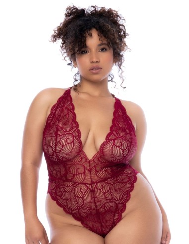 Grote maten frambooskleurige bodysuit - MAL8875XROSW