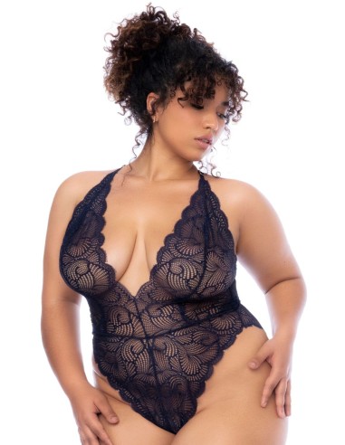 Grote maat nachtblauwe bodysuit - MAL8875XMNBL