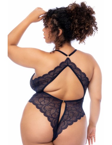Midnight blue plus size bodysuit - MAL8875XMNBL