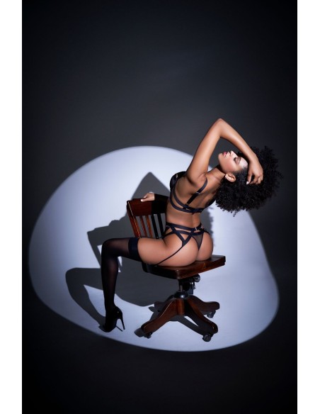 3-delige set van zwart transparant mesh - MAL2774BLK