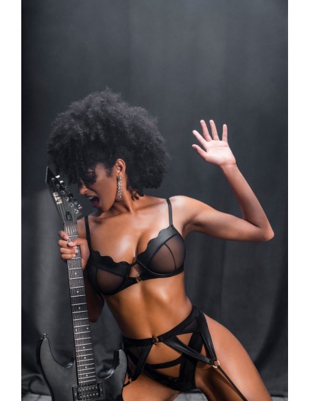 Set de aspecto mojado negro de 3 piezas - MAL2767WBLK