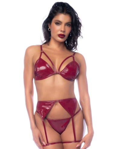 3 Piece Burgundy Vinyl Set - MAL2762GLWN