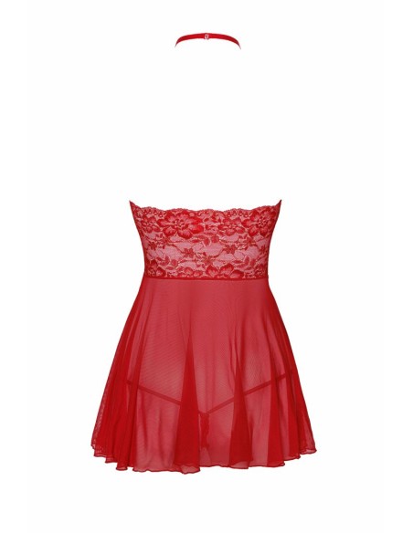 Sexy Kiss 247 babydoll en satijnen lint - Rood