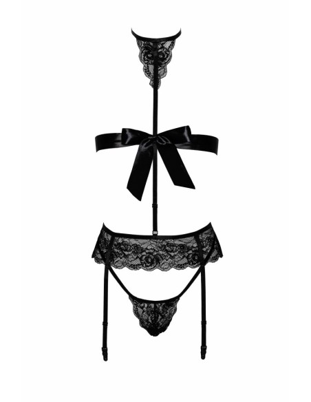 Bondage 244 4 Piece Lingerie Set - Black