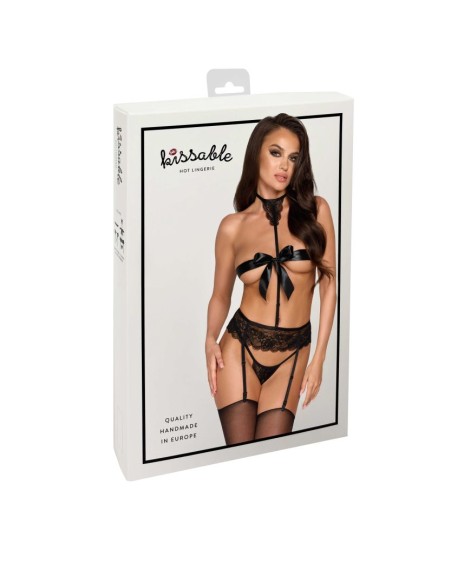 Bondage 244 4 Piece Lingerie Set - Black