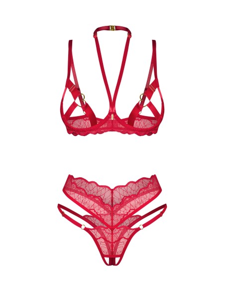 Cupide Desire 2 Piece Open Set - Red