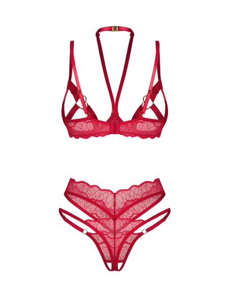 Cupide Desire 2 Piece Open Set - Red