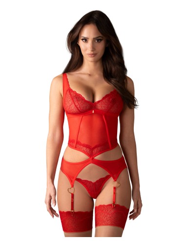 Cupide Desir corset and thong - Red